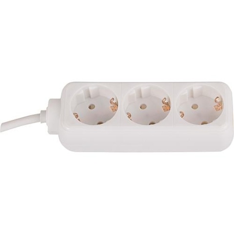 REV Cable de alimentación de toma de corriente de 3 pliegues 5 mtr. color: blanco 512248555 NUEVO