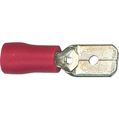 WKK Fastening materials blade terminals semi-insulated up to 1.5 mm², 6.3 x 0.8 mm colour red, PU = 100 pieces NEW