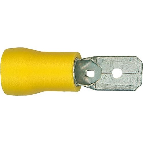 WKK Material de fijación terminales de cuchilla semiaislados 4,0 mm²-6,0 mm², 6,3 x 0,8 mm color amarillo, PU = 100 unidades NUEVO