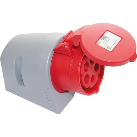 PCE CEE wandcontactdoos Turbo IP44 400V, 32A rood/grijs, schroefloos NIEUW