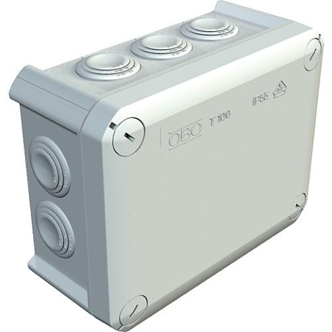 OBO Thermoplastic junction box 10 x M25, IP 66 type T 100, light grey / 1 pc. 2007 07 7 NEW