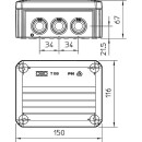 OBO Thermoplastic junction box 10 x M25, IP 66 type T...