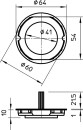 OBO couvercle de signal encastré, D=60 mm type UG 60 SD, rouge / PU 50 pcs. NOUVEAU