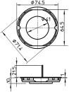 OBO Couvercle de signalisation encastré, Ø 70 mm, type UV 70 SD, rouge / 25 pces 2003 32 1 NEUF