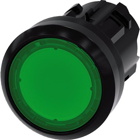 Pulsante Siemens illuminabile, 22 mm, rotondo, verde, pulsante 3SU1001-0AB40-0AA0 3SU10010AB400AA0 NUOVO