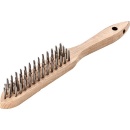 Lessmann hand brushes stainless steel wire smooth 2-row...