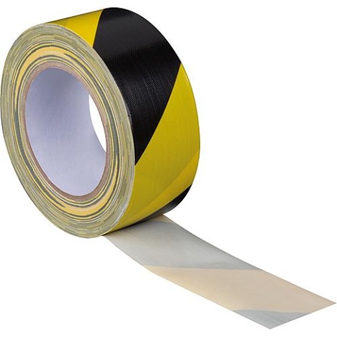 Fabric marking tape 50 x 25m yellow/black fabric NEW