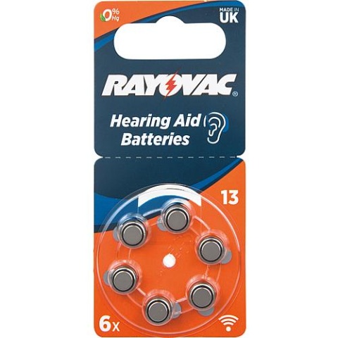 Rayovac Batteria per apparecchi acustici V13AT Blister da 6 NUOVO