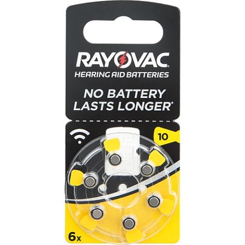 Batería para audífonos Rayovac V10AT Blister de 6 unidades NUEVO