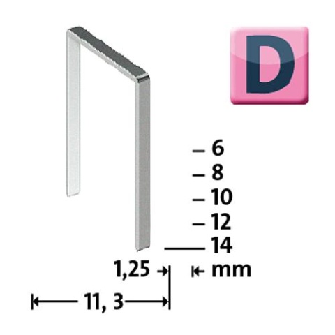 agrafes novus type D 53 F/14 galvanisées, UE = 600 pièces 042-0378 NEUF