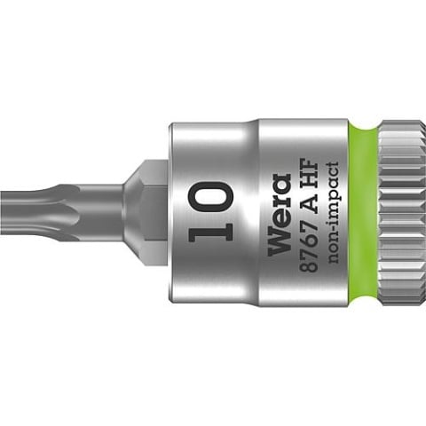 Inserto a cricchetto Wera 8767 A HF Torx T10 lunghezza 28,0 mm azionamento 6,3 mm (1/4"") NUOVO