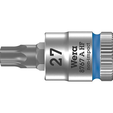 Inserto a cricchetto Wera 8767 A HF Torx T27 lunghezza 28,0 mm azionamento 6,3 mm (1/4"") NUOVO