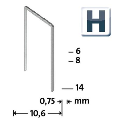 agrafes novus type H 37/6 superdur, galvanisé UE = 5000 pièces 042-0535 NOUVEAU