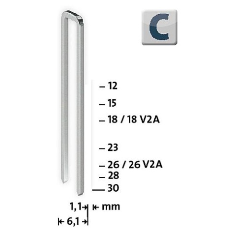 abrazadera trasera estrecha novus tipo4 galvanizada 4/30 PU = 1100 unidades 042-0461 NUEVO