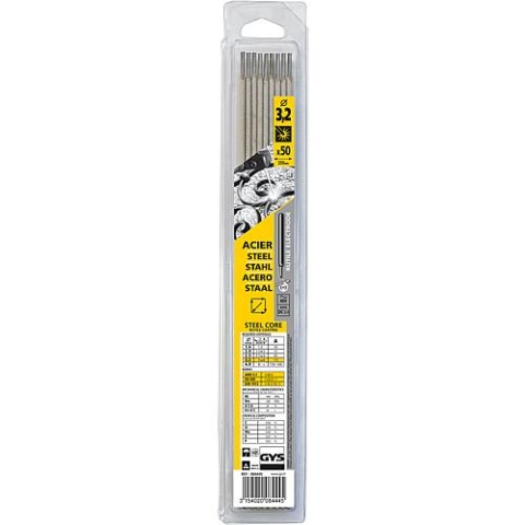 GYS Baguette délectrode Ø 3,2 mm pour acier sous blister plastique, UE = 50 pièces 84445 NOUVEAU