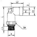 Rectus elbow fitting D 4mm M 5 NEW