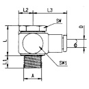 Rectus L-Schwenkverschraubung D 4mm M 5 NEU