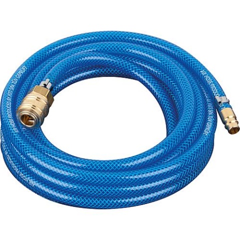 Tuyau à air comprimé Fitt avec raccords (coupleur et douille) bleu L= 5 mtr./9x13mm/15 bar NEUF