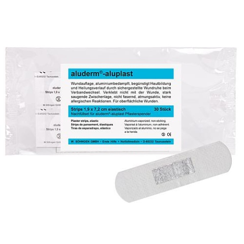 W.Söhngen aluderm-aluplast Strip 1,9x7,2 cm élastique 1 UE = 30 pièces pour distributeur de pansements (83 002 23) 1009911 NOUVEAU