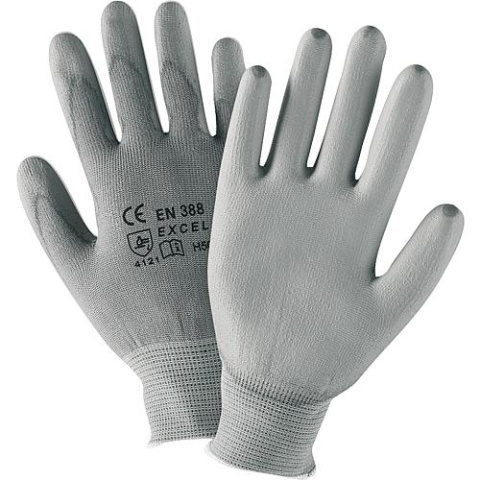 Guante de trabajo Kromwell 4Safe para montaje, nylon gris, talla M NUEVO