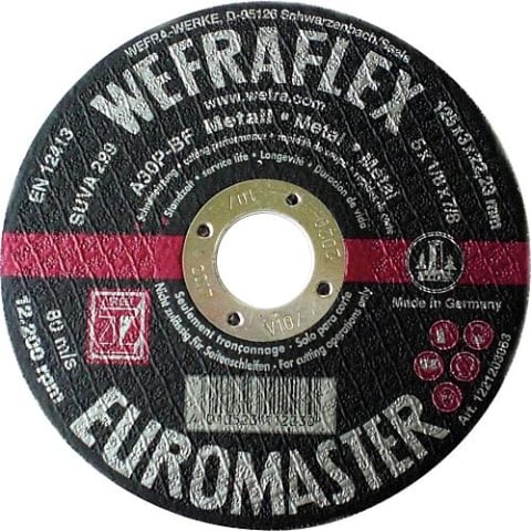 WEFRA Trennscheibe Euromaster gerade für Metall 125 x 3 x 22 mm 1221203063 NEU