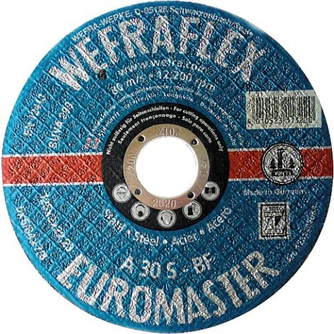 WEFRA doorslijpschijf Euromaster blauw recht voor staal 125 x 2 x 22 mm 1231202063 NIEUW