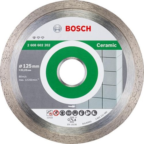 Bosch diamantzaagblad Standaard voor Keramiek voor tegels Ø 125 x 22,23 x 1,6mm NIEUW