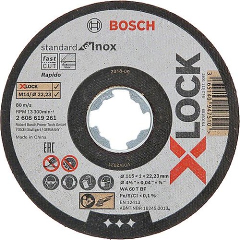 Tarcza tnąca Bosch do stali nierdzewnej z mocowaniem X-Lock Ø 125 x 1,0 mm NOWOŚĆ