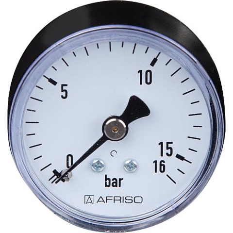 AFRISO RF pressure gauge 50 axial 0-16 bar, connection 1/4"" axial (rear) 63129 NEW