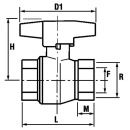 IPG ball valve full port with butterfly handle PN 20 3/4...