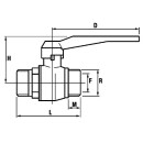 IPG ball valve brass PN20 full port R 1/2AGxAG NEW