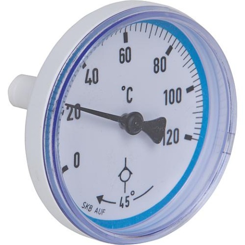 Evenes Thermometer blau mit Symbol Schwerkraftbremse für Heizkreisset DN20 NEU