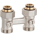 Double ball valve fitting two-pipe system 3/4IG passage...