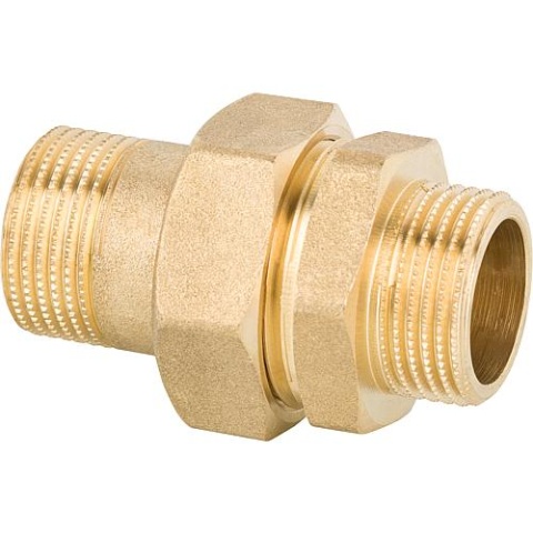 Screw connection brass DN32 (1 1/4) AGxAG PN10, conical sealing NEW