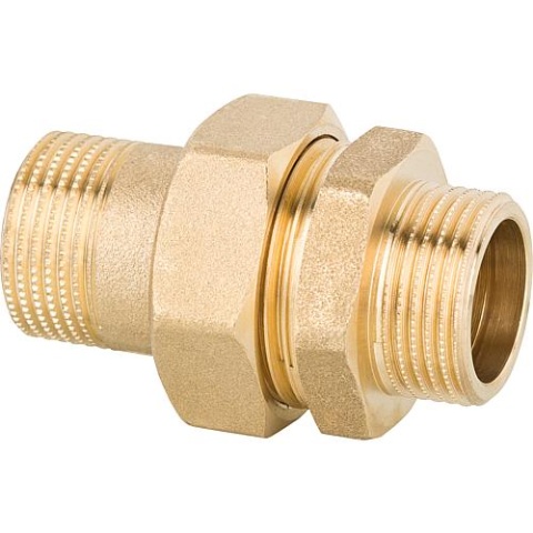 Screw connection brass DN20 (3/4) AGxAG PN10, flat sealing with seal NEW