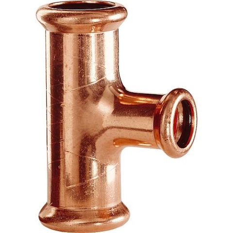 Racor de cobre para prensar Aalberts Pieza en T con contorno en M, Ø 28 mm, tipo 7130 713028 NUEVO