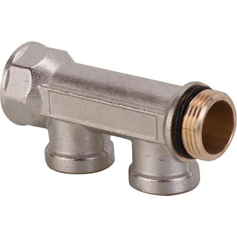 IVAR manifold 2-fold DN 25 (1"") x IT DN 15 (1/2""), nickel-plated brass NEW