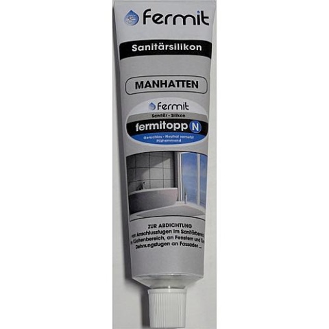 silicone sanitaire fermit TOP N neutre réticulé (gris manhattan) Tube de 100ml 16061 NOUVEAU