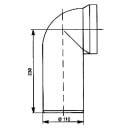 abusanitair WC-Anschlussstück DN100 90°,...