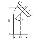 abusanitair WC-Anschlussstück DN100 45°,...