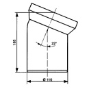 abusanitair WC-Anschlussstück DN100 22°,...