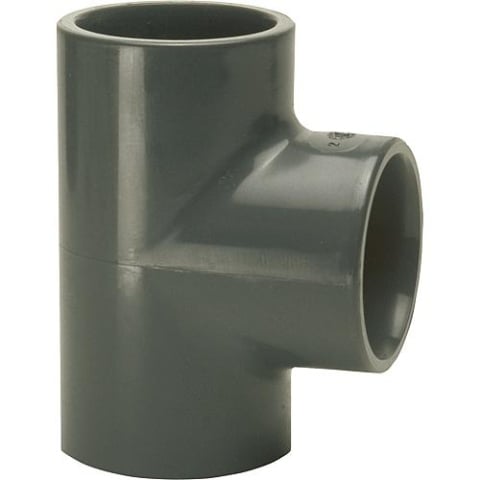 PVC-U - Adhesive fitting T-piece, 63 mm, adhesive socket on all sides 621.20.01.63 NEW