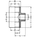 PVC-U - Adhesive fitting T-piece reduced, 50x20x50mm,...