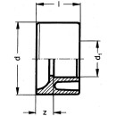 PVC-U - Adhesive fitting reduction short, 32 x 20 mm, with adhesive socket 621.90.03.32.20 NEW