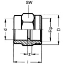 PVC-U - Adhesive fitting transition threaded socket, 63...