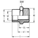 PVC-U - Adhesive fitting transition socket nipple, 25/20...