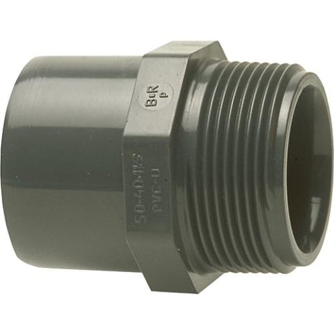 PVC-U - Adhesive fitting transition socket nipple, 63/50 mm x 11/2"", male 621.91.17.63.11/2 NEW