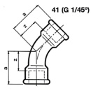 ATUSA Malleable iron fitting galvanised No.41 long bend...