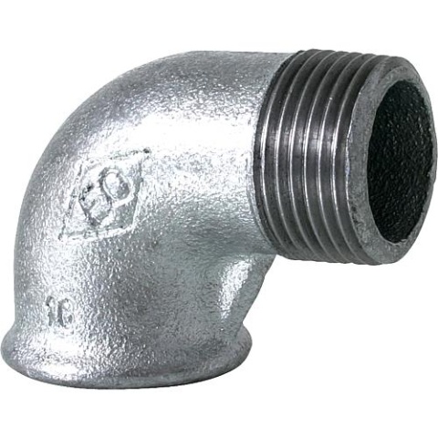 Hermann Schmidt malleable cast iron fitting galvanised No.92 AngleI/A90° d = 1/2 NEW