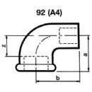 Okucie z zeliwa ciagliwego ocynkowane nr 92 KatI/A90°...